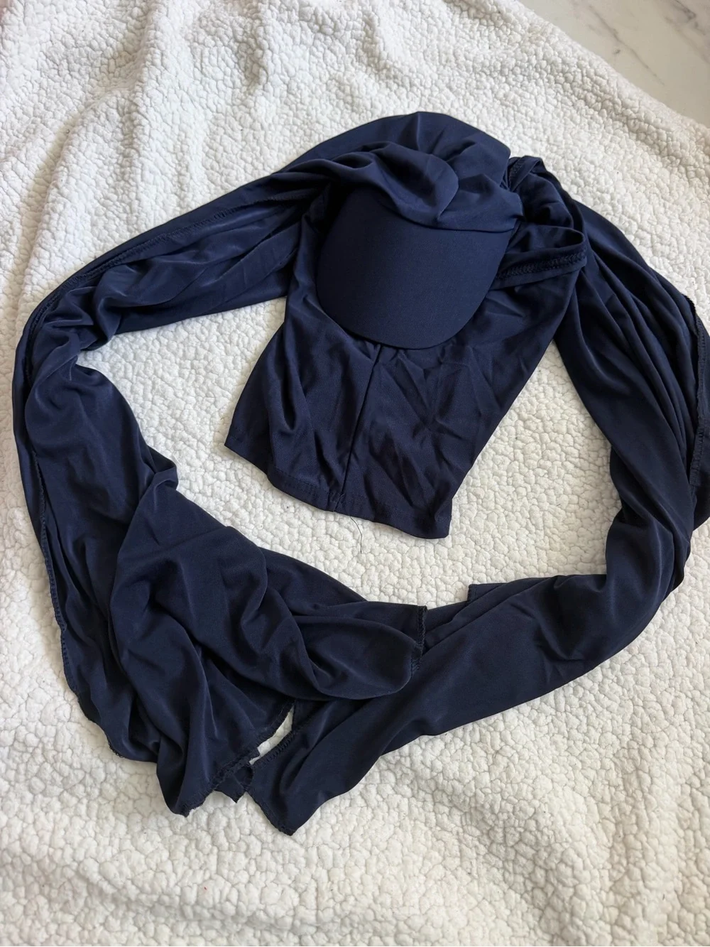 Navy Built-In Cap Headscarf for Women hijab